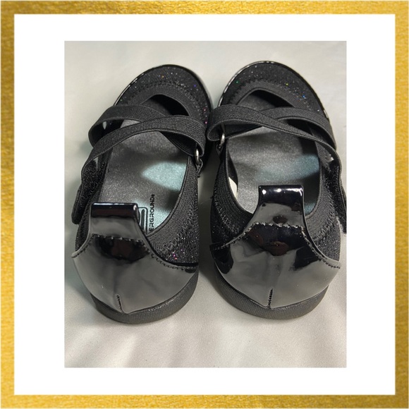 Toddler Girl Size 6 Black Glitter Mary Jane Flats - Picture 2 of 5